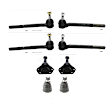 8-Piece Kit Front, Driver and Passenger Side, Upper and Lower Ball Joint, includes (4) Ball Joint and (4) Tie Rod End