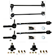 8-Piece Kit Front, Driver and Passenger Side, Inner and Outer Tie Rod End, Includes (4) Tie Rod End, (2) Ball Joint and (2) Sway Bar Link