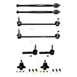 8-Piece Kit Front, Driver and Passenger Side, Inner and Outer Tie Rod End, Includes (4) Tie Rod End, (2) Sway Bar Link and (2) Ball Joint