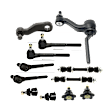 12-Piece Kit Front Idler Arm, Includes (4) Ball Joint, (1) Idler Arm, (1) Pitman Arm, (2) Sway Bar Link, and (4) Tie Rod End