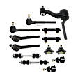 13-Piece Kit Front Idler Arm, Includes (4) Ball Joint, (1) Idler Arm, (2) Sway Bar Link, (2) Tie Rod Adjusting Sleeve, and (4) Tie Rod End