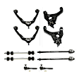 10-Piece Kit Front, Driver and Passenger Side, Lower Control Arm, Includes (4) Control Arm, (4) Tie Rod End and (2) Sway Bar Link