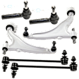 6-Piece Kit Front, Driver and Passenger Side, Lower Control Arm, Includes (2) Control Arm, (2) Sway Bar Link and (2) Tie Rod End