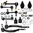12-Piece Kit Front, Driver and Passenger Side, Inner and Outer Tie Rod End, Includes (4) Tie Rod End, (4) Ball Joint and (4) Sway Bar Link