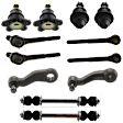 12-Piece Kit Idler Arm, Includes (4) Ball Joint, (1) Idler Arm, (1) Pitman Arm, (2) Sway Bar Link, and (4) Tie Rod End