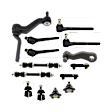 14-Piece Kit Front Idler Arm, Includes (4) Ball Joint, (1) Idler Arm, (1) Pitman Arm, (2) Sway Bar Link, (2) Tie Rod Adjusting Sleeve, and (4) Tie Rod End