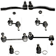 8-Piece Kit Front, Driver and Passenger Side, Outer Tie Rod End, Includes (2) Tie Rod End, (4) Sway Bar Link and (2) Ball Joint
