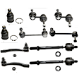 10-Piece Kit Front, Driver and Passenger Side, Outer Tie Rod End, Includes (4) Tie Rod End, (4) Sway Bar Link and (2) Ball Joint