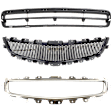 2009 Chevrolet Malibu - 3-Piece Kit Grille Trim, Chrome,  Includes (1) Bumper Grille, (1) Grille Assembly, and (1) Grille Trim