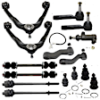 15-Piece Kit Control Arm, Includes (2) Control Arm, (4) Ball Joint, (4) Tie Rod End, (2) Sway Bar Link, (1) Pitman Arm, (1) Idler Arm and (1) Idler Arm Bracket