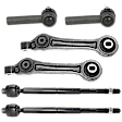 6-Piece Kit Front, Driver and Passenger Side, Lower Control Arm, Includes (2) Control Arm and (4) Tie Rod End