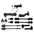 13-Piece Kit Idler Arm Bracket, Includes (4) Ball Joint, (1) Idler Arm, (1) Idler Arm Bracket, (1) Pitman Arm, (2) Sway Bar Link, and (4) Tie Rod End