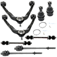 10-Piece Kit Front, Driver and Passenger Side, Upper Control Arm, Includes (2) Control Arm, (4) Tie Rod End, (2) Ball Joint and (2) Sway Bar Link