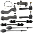 9-Piece Kit Idler Arm Bracket, Includes (1) Idler Arm, (1) Idler Arm Bracket, (1) Pitman Arm, (2) Sway Bar Link, and (4) Tie Rod End