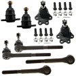 8-Piece Kit Front, Driver and Passenger Side, Upper and Lower Ball Joint, includes (4) Ball Joint and (4) Tie Rod End