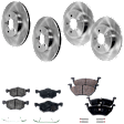 4-Wheel Set Front and Rear Brake Disc and Pad Kit, Plain Surface 5 Lugs Front-302.77 mm/Rear-302.01 mm Ceramic Pro-Line Series, Includes (4) Brake Disc and (2) Brake Pad Set