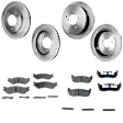 4-Wheel Set Front and Rear Brake Disc and Pad Kit, Plain Surface Front-308 mm/Rear-334.01 mm 4WD Pro-Line Series, Includes (4) Brake Disc and (2) Brake Pad Set