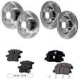 4-Wheel Set Front and Rear Brake Disc and Pad Kit, Plain Surface 5 Lugs Front-293.12 mm/Rear-281.69 mm Ceramic Pro-Line Series, Includes (4) Brake Disc and (2) Brake Pad Set