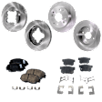4-Wheel Set Front and Rear Brake Disc and Pad Kit, Plain Surface 4 Lugs Front-259.59 mm/Rear-260 mm Ceramic Pro-Line Series, Includes (4) Disc and (2) Pad Set