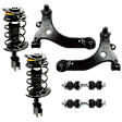 6-Piece Kit Front, Driver and Passenger Side Suspension Kit, Includes (2) Sway Bar Link, (2) Control Arm and (2) Shock Absorber and Strut Assembly