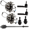 7-Piece Kit Front, Driver or Passenger Side Suspension Kit, Includes (2) Ball Joint, (3) Tie Rod End and (2) Wheel Hub
