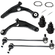 6-Piece Kit Front, Driver and Passenger Side Suspension Kit, Includes (2) Ball Joint, (2) Control Arm and (2) Sway Bar Link