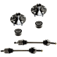 6-Piece Kit Front, Driver and Passenger Side Axle Assembly, includes (2) Axle Assembly, (2) Wheel Bearing, and (2) Wheel Hub