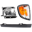 3-Piece Kit Passenger Side Halogen Headlight, Includes (1) Corner Light, (1) Bumper Filler and (1) Headlight