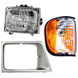 3-Piece Kit Passenger Side Halogen Headlight, Includes (1) Corner Light, (1) Headlight Door and (1) Headlight