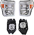 4-Piece Kit Driver and Passenger Side Halogen Headlight, With bulb(s), OE Replacement, Includes (2) Fog Light and (2) Headlight