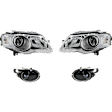 4-Piece Kit Driver and Passenger Side Halogen Headlight, With bulb(s), OE Replacement, Includes (2) Fog Light and (2) Headlight