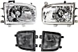 4-Piece Kit, Front, Driver and Passenger Side Halogen Fog Light, With bulb(s), Includes (2) Fog Light and (2) Headlight