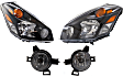 4-Piece Kit Driver and Passenger Side Halogen Headlight, With bulb(s), Mini Passenger Van, OE Replacement, Includes (2) Fog Light and (2) Headlight