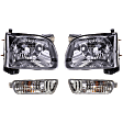 4-Piece Kit Driver and Passenger Side Halogen Headlight, With bulb(s), OE Replacement, Includes (2) Headlight and (2) Turn Signal Light