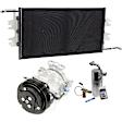 3-Piece Kit A/C Compressor Kit, With Clutch, 6-Groove Pulley, Includes (1) A/C Compressor, (1) A/C Condenser and (1) A/C Service Kit