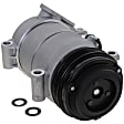 3-Piece Kit A/C Compressor, 4-Groove Pulley, includes A/C Condenser, and A/C Service Kit (A/C Accumulator, A/C Orifice Tube, and A/C O-Ring and Gasket Seal Kit), One Bolts to mount the Hoses
