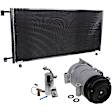 3-Piece Kit A/C Compressor Kit, With Clutch, 4-Groove Pulley, Includes (1) A/C Compressor, (1) A/C Condenser and (1) A/C Service Kit