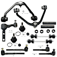 13-Piece Kit Front Suspension Kit, Includes (2) Ball Joint, (2) Control Arm, (1) Idler Arm, (2) Sway Bar Link, (2) Tie Rod Adjusting Sleeve, and (4) Tie Rod End