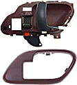 1998 Chevrolet K1500 Silverado - 2-Piece Kit Front, Passenger Side Red bezel with black lever Interior Door Handle, With Door Lock Button, Includes (1) Door Handle Trim and (1) Interior Door Handle