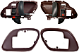 1997 GMC C1500 - 4-Piece Kit Front, Driver and Passenger Side Red bezel with black lever Interior Door Handle, Includes (2) Door Handle Trim and (2) Interior Door Handle