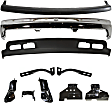 10-Piece Kit, Front Bumper, Chrome, Includes (1) Bumper, (7) Bumper Bracket, (1) Bumper Trim, and (1) Valance