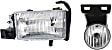 2-Piece Kit Passenger Side Halogen Headlight, With bulb(s), OE Replacement, Includes (1) Headlight and (1) Fog Light