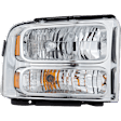 2005 Ford Excursion Limited - 3-Piece Kit Grille, Chrome Shell with Painted Gray Insert,  Includes (2) Headlight and (1) Grille Assembly