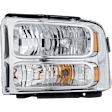 2005 Ford Excursion Limited - 3-Piece Kit Grille, Chrome Shell with Painted Gray Insert,  Includes (2) Headlight and (1) Grille Assembly