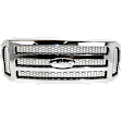 2005 Ford Excursion Limited - 3-Piece Kit Grille, Chrome Shell with Painted Gray Insert,  Includes (2) Headlight and (1) Grille Assembly