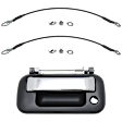 2010 Ford F-150 - 3-Piece Kit Tailgate Handle, Standard Cab Pickup, New Body Style, Chrome Lever with Smooth Black Bezel, Plastic, Without Camera Hole, Includes (2) Tailgate Cable and (1) Tailgate Handle