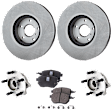 2-Wheel Set Front Wheel Hub, 5 Lugs, 3.5L, 6Cyl, Includes (2) Brake Disc, (1) Brake Pad Set, and (2) Wheel Hub