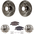 2-Wheel Set Front Wheel Hub, 5 Lugs, Includes (2) Brake Disc, (1) Brake Pad Set, and (2) Wheel Hub