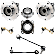 8-Piece Kit Front and Rear, Driver and Passenger Side Sway Bar Link, Includes (4) Sway Bar Link, (2) Wheel Bearing, and (2) Wheel Hub