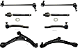 8-Piece Kit Front, Driver and Passenger Side, Lower Control Arm Kit, Includes (2) Control Arm, (2) Sway Bar Link, and (4) Tie Rod End